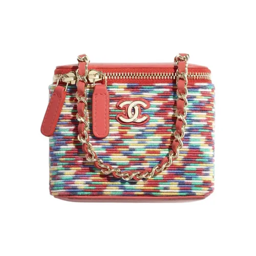 CHANEL Велюр And Металл Квадрат Коробка Клатч Маленький Женский Розовый Многоцветный