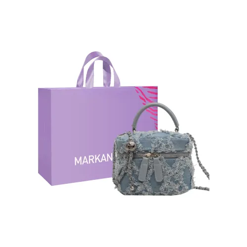 MARKANGARO Деним Ведро Сумка Портативная Коробка Сумка Сумка через плечо Мини Женская Светло-Синяя