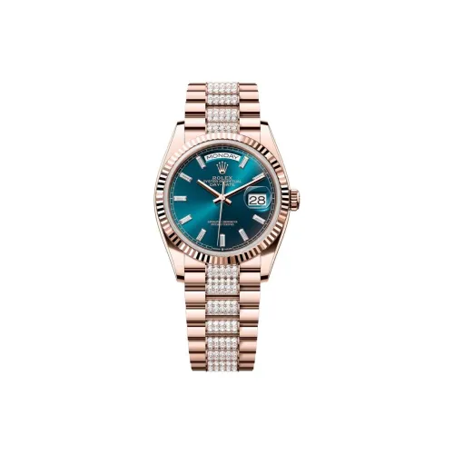 ROLEX Автоматический Механический Movement Женские Week Тип Календарь Часы 36 мм Синие