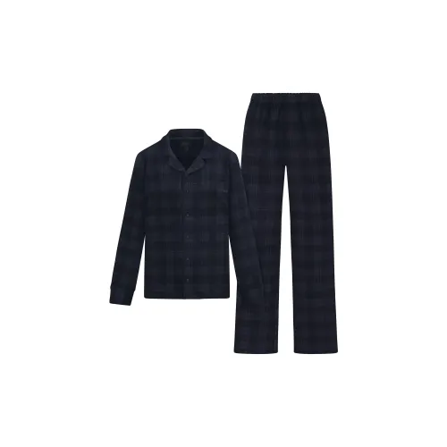 Skims Полночный синий Клетчатый/Полночный синий Клетчатый Унисекс Пижамные комплекты