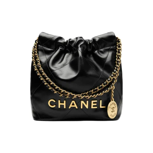 CHANEL 22Bag Сумка из коровьей кожи сумка через плечо мини женская черный золотой