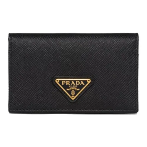 PRADA Saffiano кожаный держатель для карт женский черный