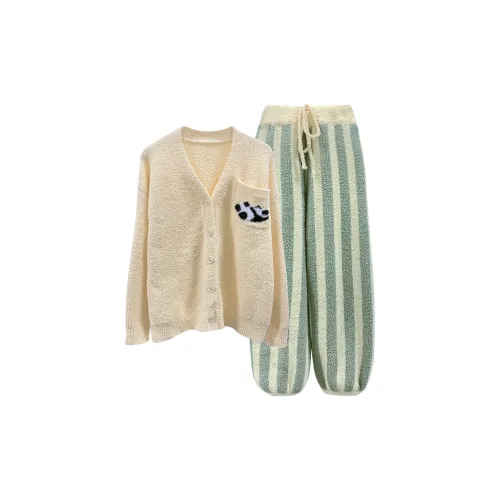 WANANNI Пижамный комплект женский желтый зеленый