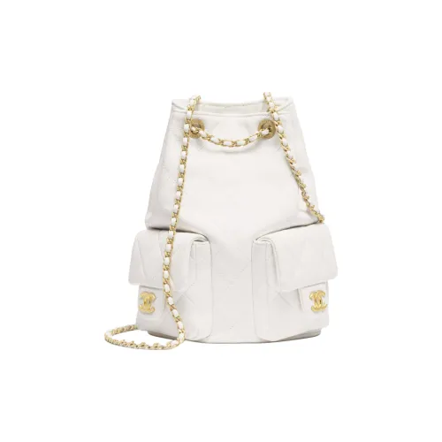 CHANEL Lambskin Backpack Women's Black