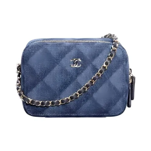 CHANEL 22BFW Denim Одно плечо Через плечо Клатч Женский Темно-синий