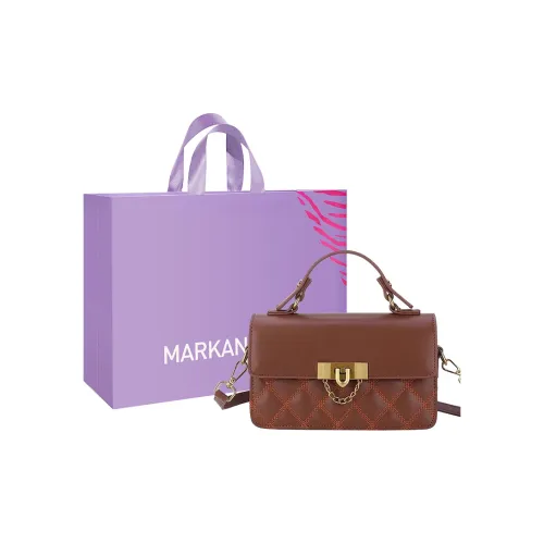 MARKANGARO ПУ (полиуретан) Маленькая квадратная сумка Стандартная Женская Коричневый Кофейный Экрю Черный