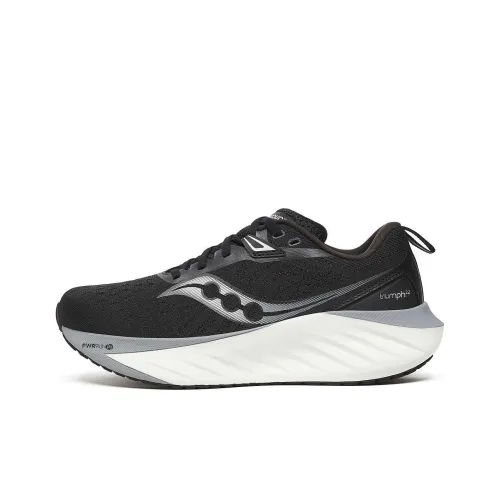 Saucony TRIUMPH 22 Противоскользящий Устойчивый к истиранию Низкий Топ Повседневные Беговые кроссовки Женские Черный Белый