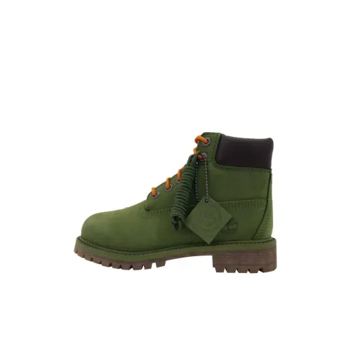 Timberland Детские кожаные сапоги Зеленый/коричневый Kids