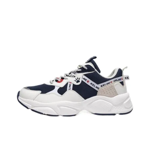 KELME Противоскользящая и износостойкая визуально увеличивает рост Низкий топ Повседневная обувь Мужская Темно-синий Белый