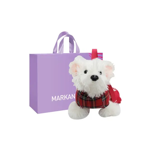 MARKANGARO Полиэстер Подушка Сумка Сумка через плечо Маленькая Женская Красная Щенок Белая