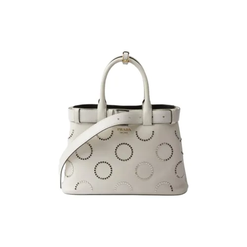 PRADA Кожа Сумка через плечо Сумка Маленькая Женская Белая и Черная