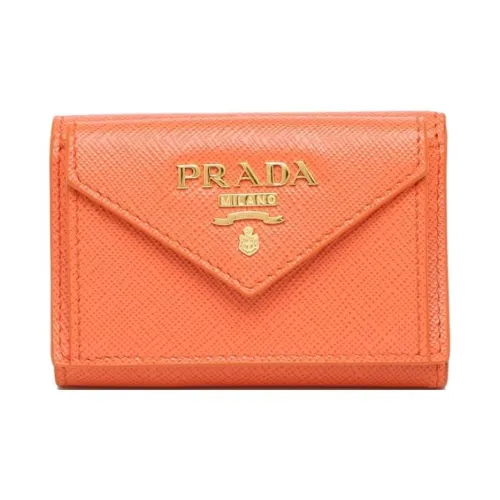 PRADA Saffiano кожа кошелек мини женский оранжевый