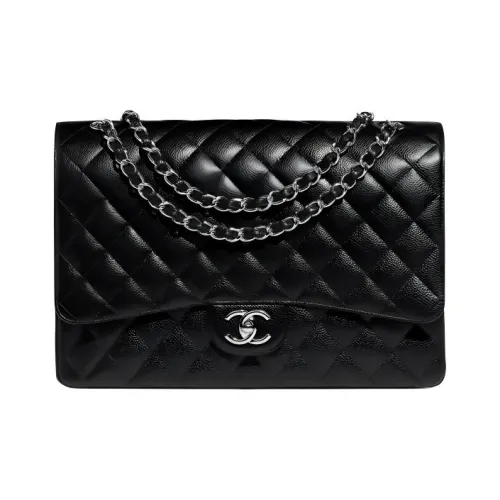 CHANEL Classic Flap CF Коровья кожа Mouth COVER Сумка Сумки через плечо Сумки на плечо Экстра-большой Женские Черный