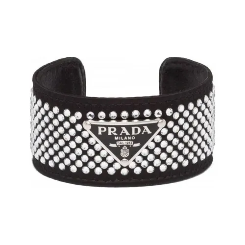 PRADA Satin Enamel Metal Bangles Women's Black
