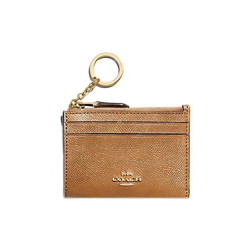 COACH Mini Id Skinny кожаный держатель для карт мини женский карамельный