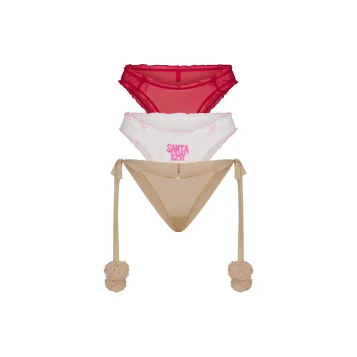 SKIMS 3 пачки меда MULTI/мед многоцветный женские трусики-бикини