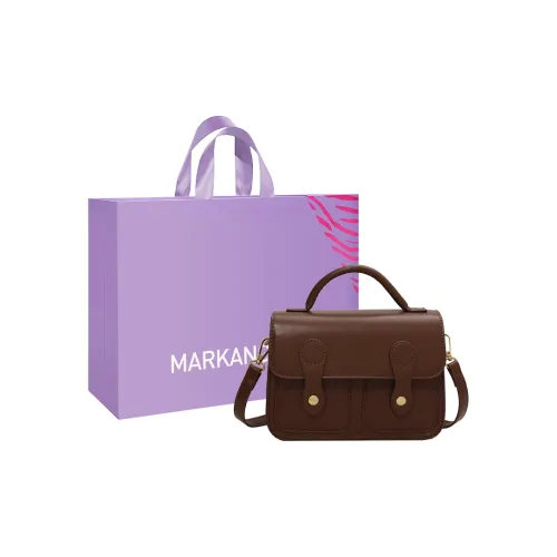 MARKANGARO Сумка из ПУ (полиуретана) Кожаная Маленькая Квадратная Сумка Сумка через плечо Сумка среднего размера Женская Экрю Черная Карамель