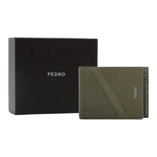 Pedro Кошелек из коровьей кожи Мужской Черный армейский зеленый