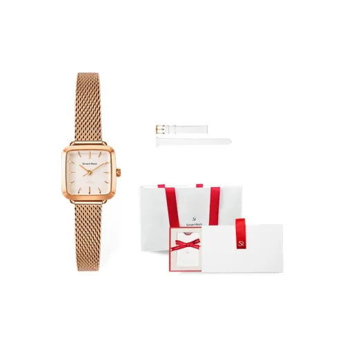 SR Wine Heart Cubic Sugar Женские часы Кварцевый механизм Ремешок из нержавеющей стали Циферблат часов Красный