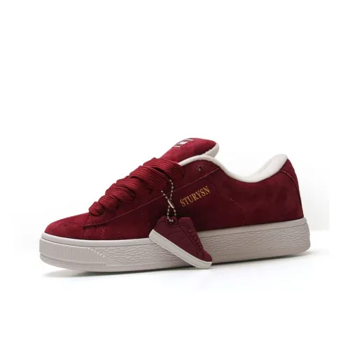 STUR YSN Низкий топ Скейтборд Кроссовки Женские Бордовый