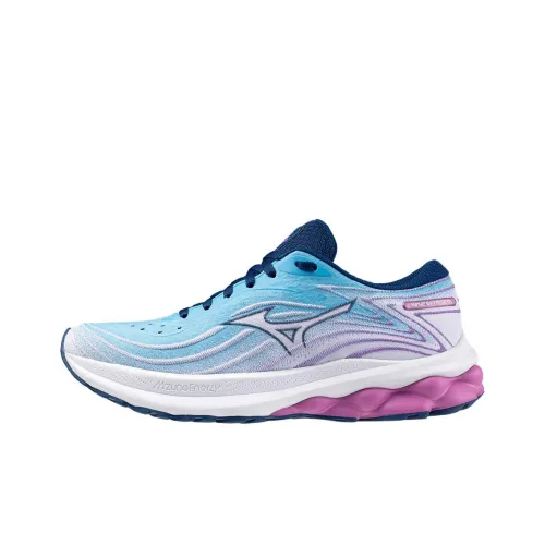 Mizuno Slip Resistant Abrasion Resistant Rebound Resistant Низкий Топ Повседневные Беговые кроссовки Женские Синий