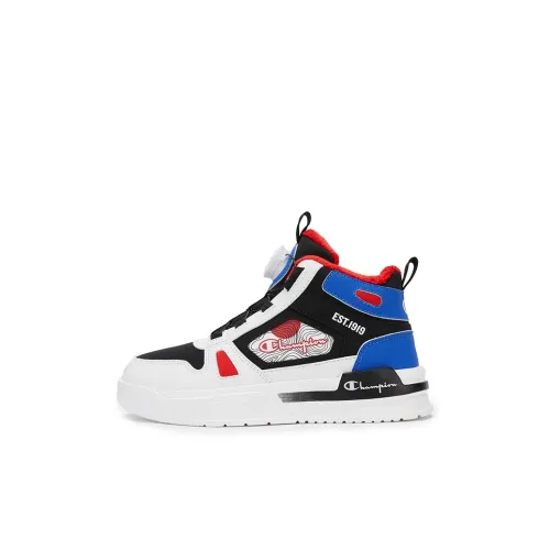 Champion Kids Slip-resistant Abrasion-resistant Breathable High Top Kids Skateboarding Black Blue Baby