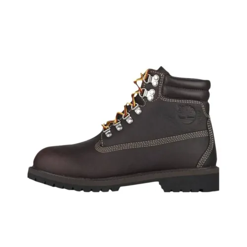 Timberland Детские кожаные сапоги Темно-кофейный Школьный возраст