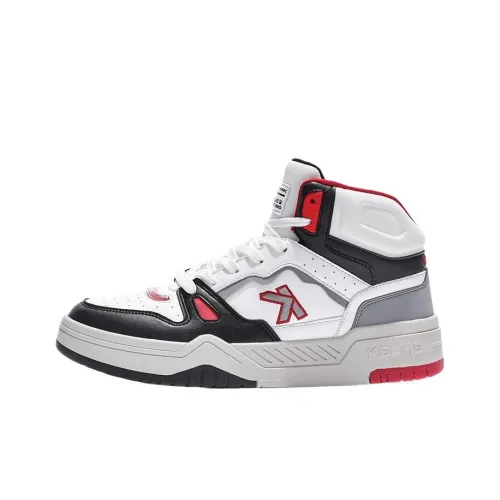 KELME Покрытие Термическое Противоскользящее Амортизация MID Топ Скейтборд Кроссовки Мужские Белый Черный Красный