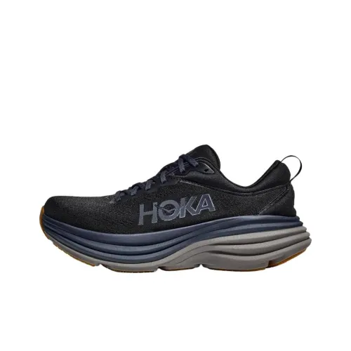 HOKA ONE ONE Bondi 8 Противоскользящие устойчивые к истиранию низкий топ беговые кроссовки мужские черные