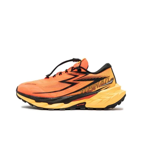 361° Амортизирующие подошва Устойчивая к истиранию Низкий топ Беговые кроссовки Мужские Оранжевый Черный