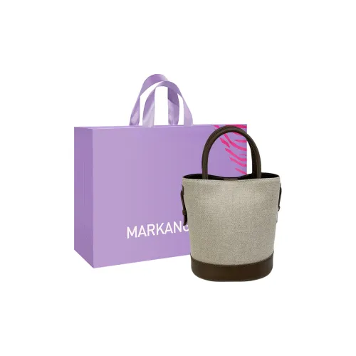 MARKANGARO ПУ (полиуретан) Ведрообразная сумка Средняя Женская Черная Абрикосовая Грязная