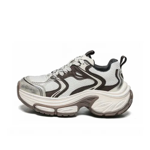 WOOS BOBO Устойчивость к истиранию Покрытие Увеличение высоты Низкий Топ Толстая подошва Женские кроссовки