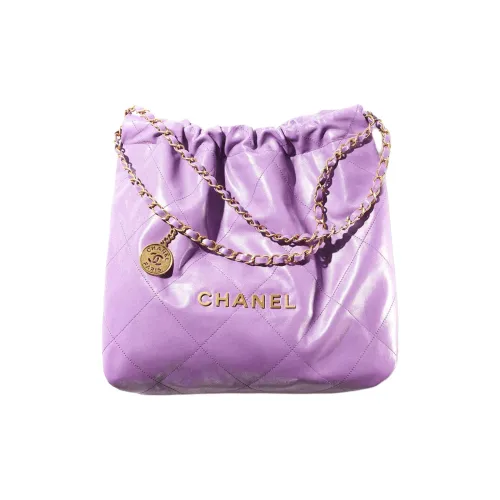 CHANEL 22Bag Коровья кожа Тоут Сумка Сумка для покупок Сумка Сумка через плечо Маленькая Женская Фиолетовая