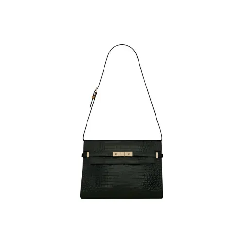 SAINT LAURENT Manhattan Кожаная Сумка через плечо Сумка на плечо Женская Темно-зеленая