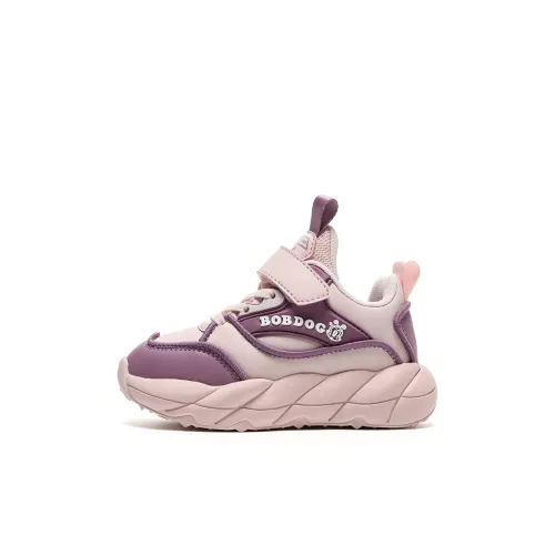 BOBDOG Детская беговая обувь Low Топ Qxyx5063 1 Розовая кожа/Фиолетовый [Кожаный верх] Kids