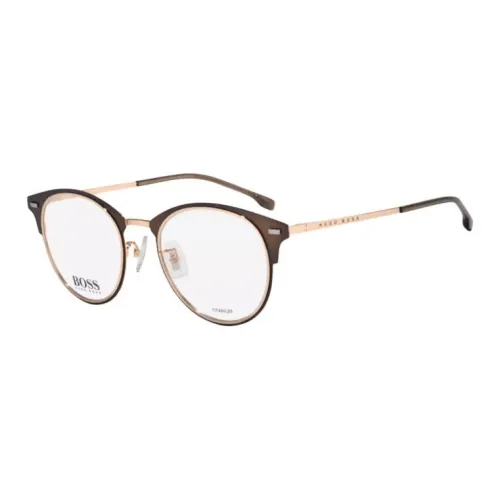 Hugo Boss Титановый сплав Круглые Оправы для очков Мужские Умбра