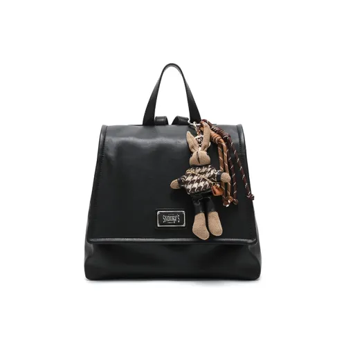 SNOOPY PU (полиуретан) Рюкзак Стандартный Женский Черный