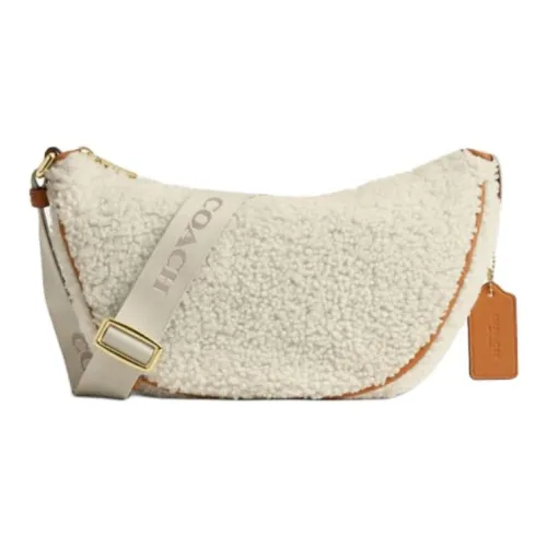 COACH Shearling Crossbody Bag Shoulder Bag Large Women's Ecru COACH Овчина Сумка через плечо Сумка на плечо Большая Женская Экрю