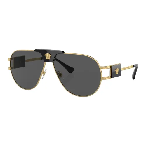 VERSACE Стальной Aviator Солнцезащитные очки Мужские Золотые