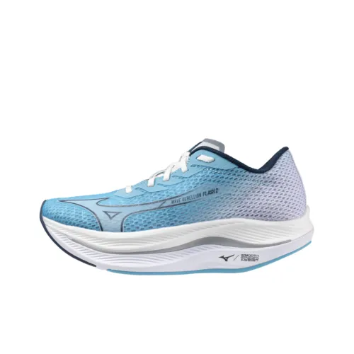 Кроссовки для бега Mizuno Wave Rebellion Flash 2, низкий топ, синий и белый, женские