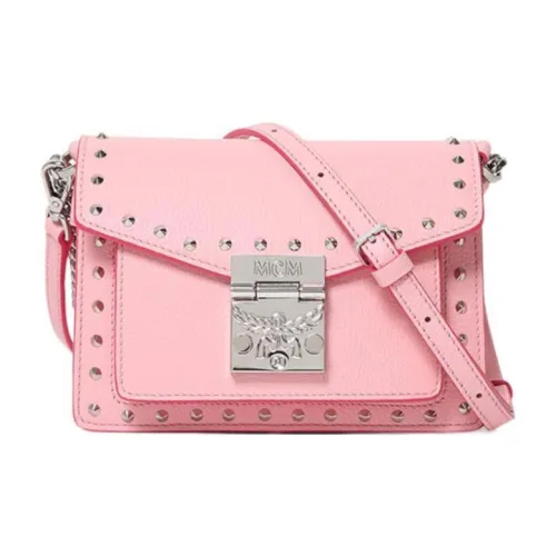 MCM Patricia Visetos Коровья кожа Сумка с цепочкой Сумка через плечо Женская Розовая