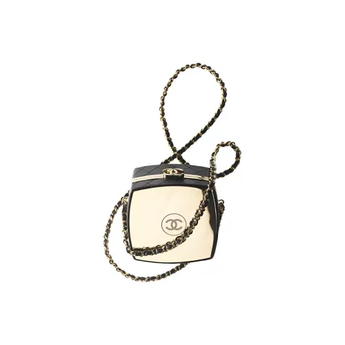 CHANEL Sheepskin Косметичка Пудра Сумка Ручная Сумка через плечо Женская Черная