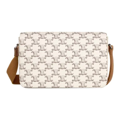 CELINE Triomphe Canvas Bag Messenger Bag Crossbody Bag Shoulder Bag Men's Brown Beige