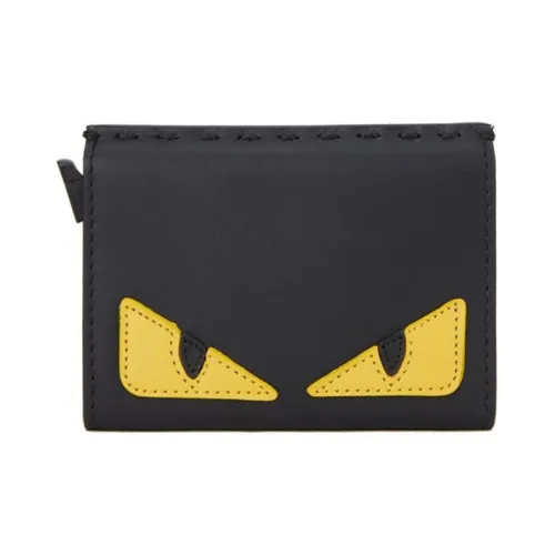 FENDI Кожа Кошелек Держатель для карт Унисекс Черный