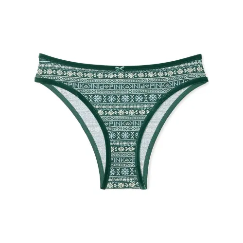 Victoria's Secret Розовый Хлопок Бархат Комбинированный Cheeky Panty DFFVT Нижнее белье Женские 1 шт Зеленый