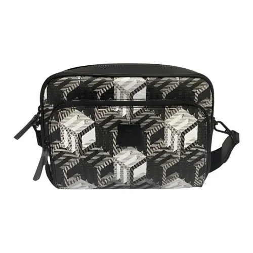 MCM Klassik VisetosVintage Монограмма Покрытый холст Сумки через плечо Маленький Унисекс Черный