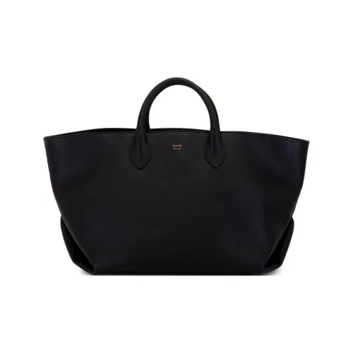 KHAITE Телячья кожа Тоут Сумка Сумка для покупок Сумка среднего размера Женская Черная