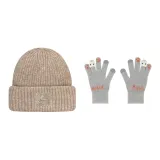 Коричневая шляпа + серые перчатки