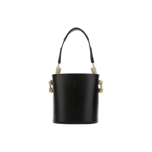 PRADA Сумка из коровьей кожи ведрообразной формы Унисекс Черная