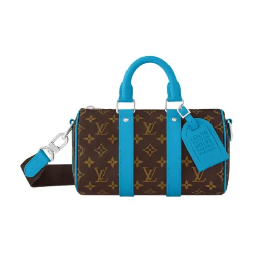 LOUIS VUITTON Покрытый холст Сумка Сумка через плечо Сумка на плечо Мужская Синяя и Коричневая